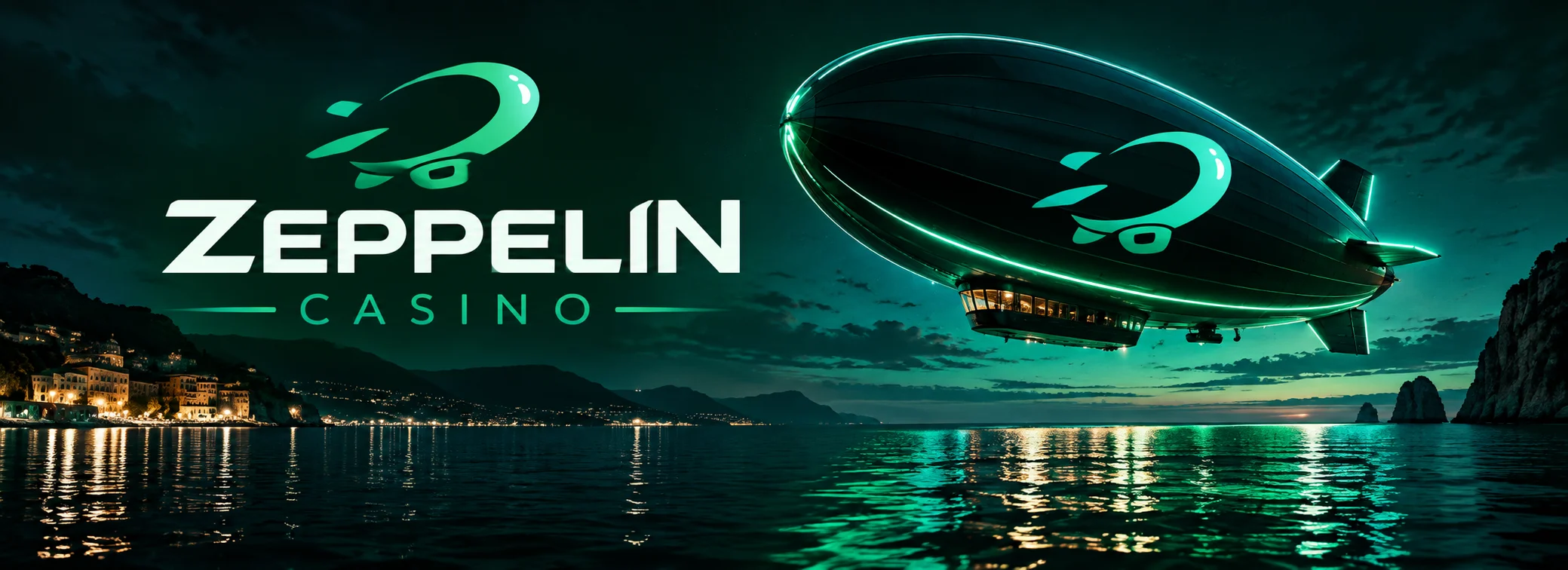 Studio live di Zeppelin Casino con la ruota game show e la scritta CASINÒ LIVE
